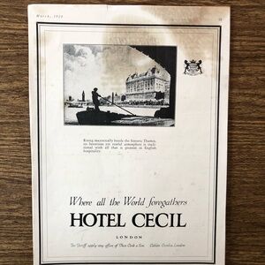 Vintage Hotel Cecil - London - Magazine Advertising page